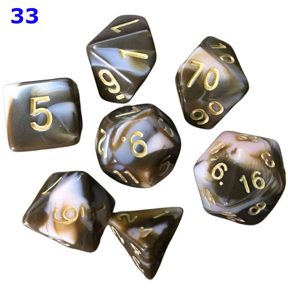 Dnd Acrylic Solid Dice Rounded Edg Polyhedral Dice D+D Dice Set For Dungeon and Dragon Pathfinder Role Playing Game(RPG)MTG Game 33