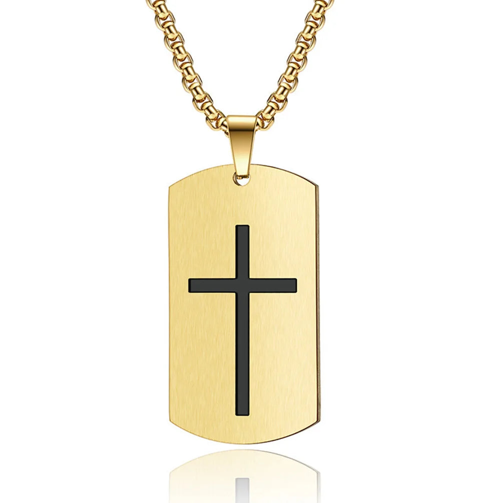 Cross Amulet Bible Tag Stainless Steel Men Necklaces Pendant Chain Punk For Women Fashion Jewelry Gifts Wholesale Dropshiping