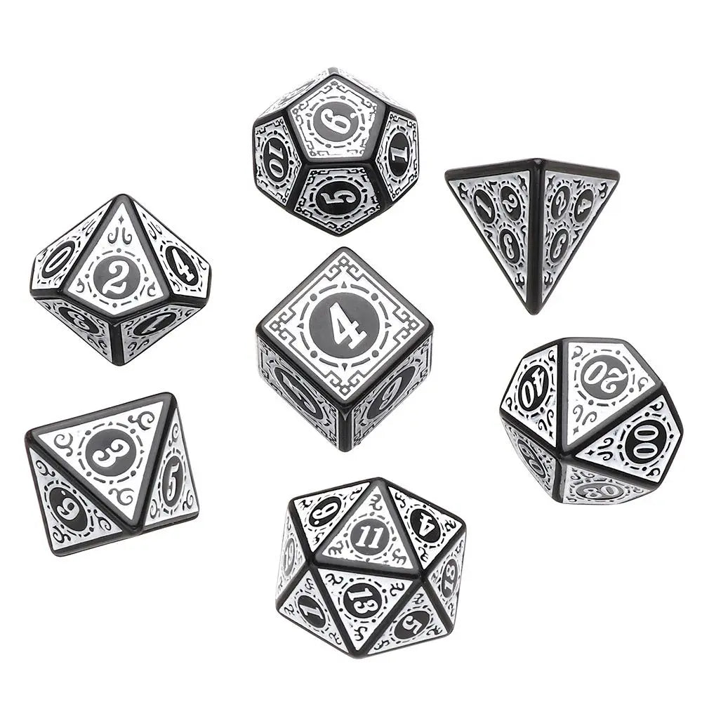 7Pcs D6 D8 D10 D12 D20 Coulorful Multi Sides Polyhedral Dice Set Resin Dices Table Games Accessory For D&d DND Party Supply