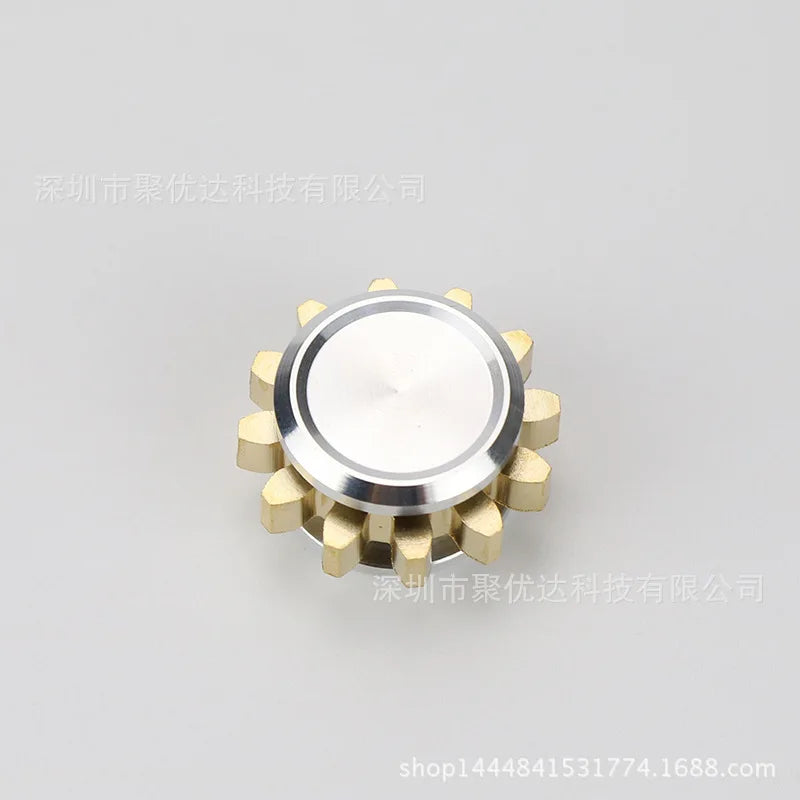 New design gear fingertip gyroscope rotor all copper Fidget nine tooth linkage EDC metal alloy rotor focusing decompression toy