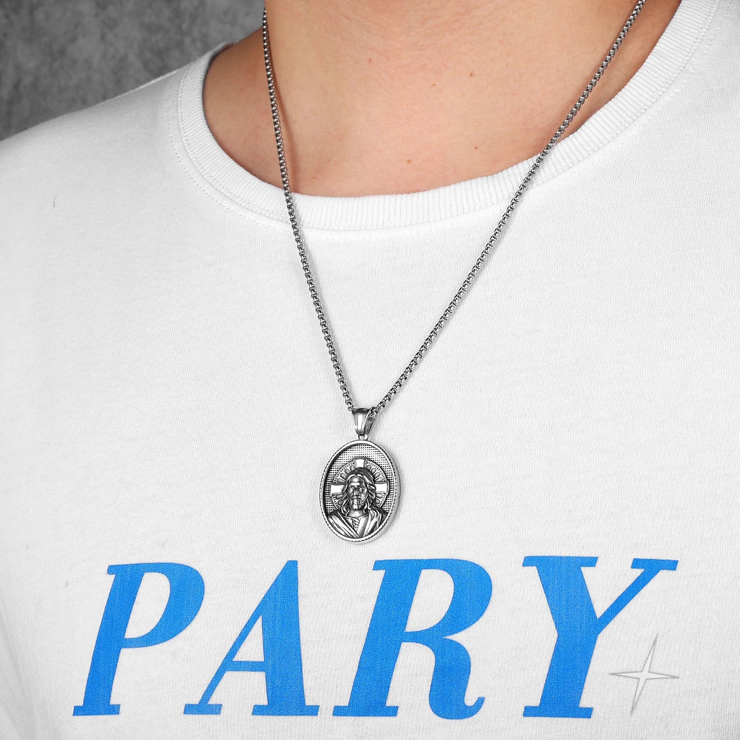 Cross Christian Jesus Powerful Amulet Stainless steel Men Necklaces Pendant Chain For Women Jewelry Accessories Gifts Wholesale