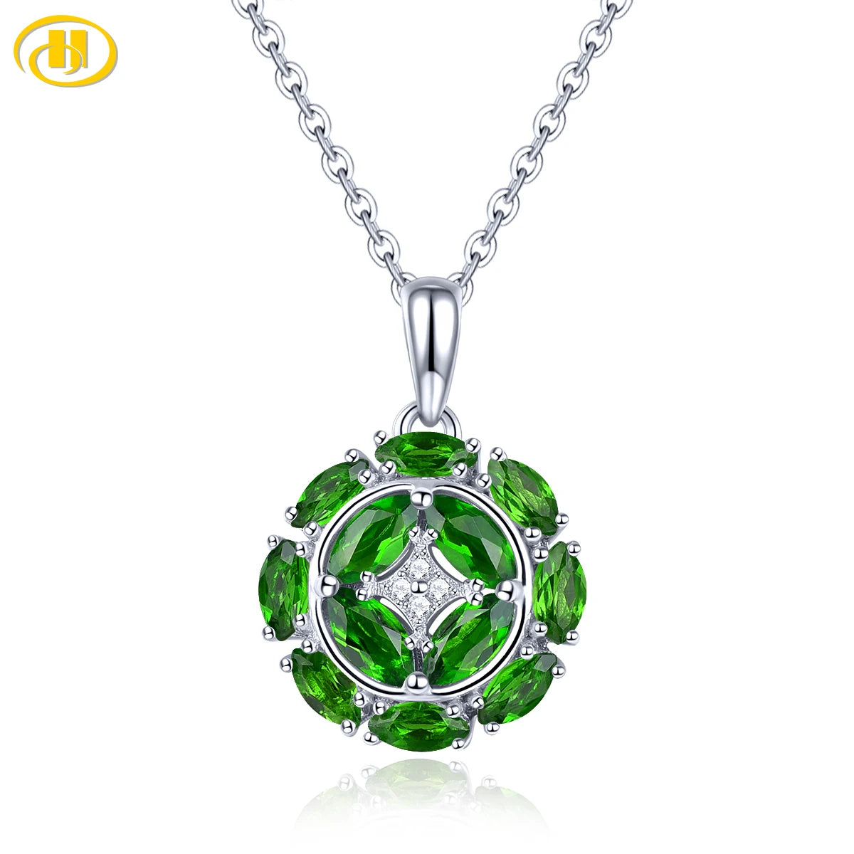 Natural Tanzanite Solid Silver Pendants 1.3 Carats Genuine Gemstone Women's Classic Charming Style Jewelry Gift for Anniversary Natural Diopside