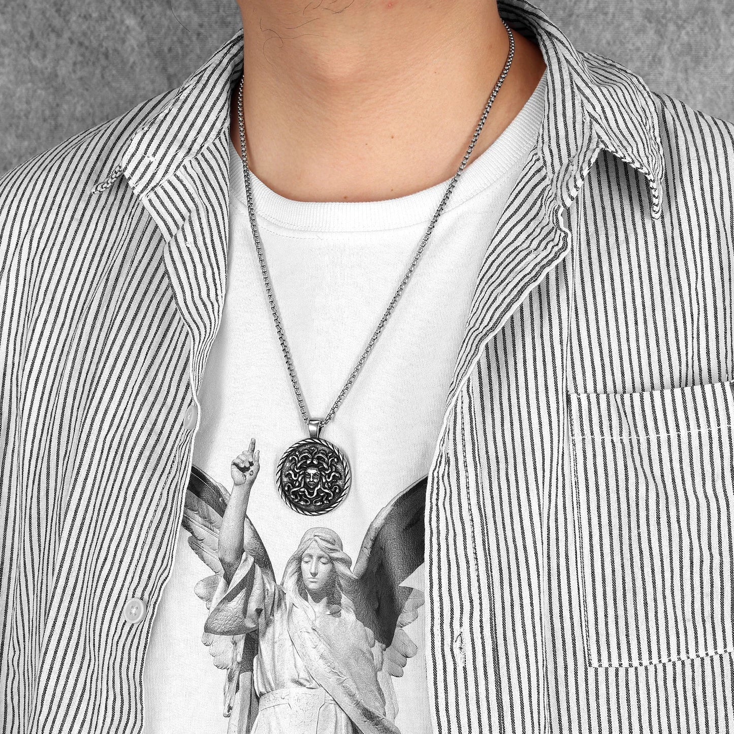 Retro Snake Medusa Stainless Steel Men Necklaces Pendant Chain Punk For Women Fashion Jewelry Gifts Wholesale Dropshiping