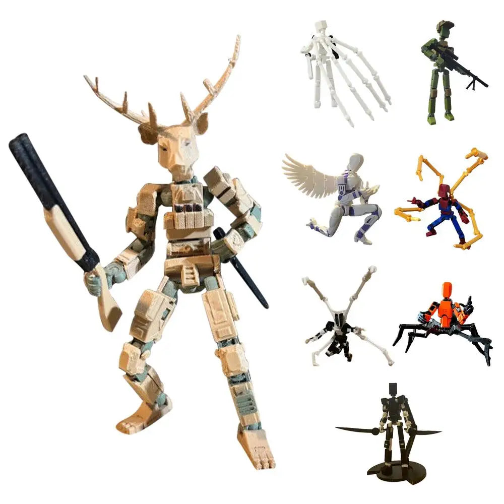 Parent-children Game Educational Toy Multiple Joints 3D Movable Figurine Robot Toy Standing Freely Pose Robot Desktop Decor