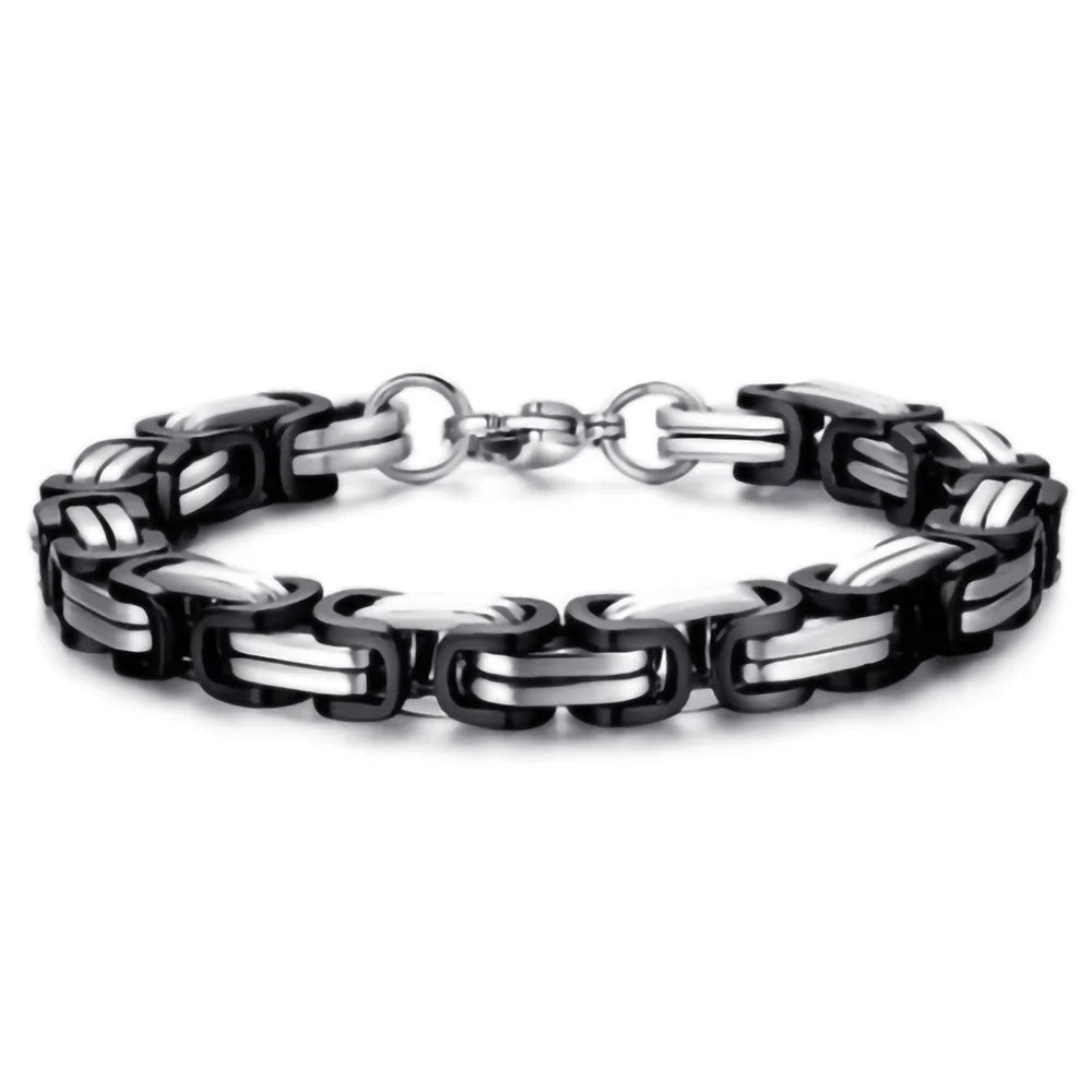 YQ 8MM Stainless Steel Bracelet For Men Jewelry Accessories Homme Hand Chain Motorcycle Bikes Rock Male