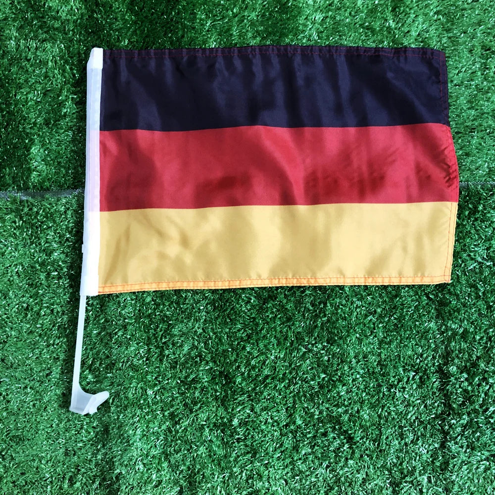 CUSTOM FLAG Germany car flag 30*45cm Germany car waving Flag with plastic flagpole