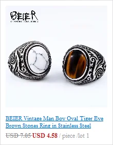 BEIER Stainless steel Thor Hammer Viking Amulet Viking Raven Ring Scandinavian Jewelry man Ring BR8-296