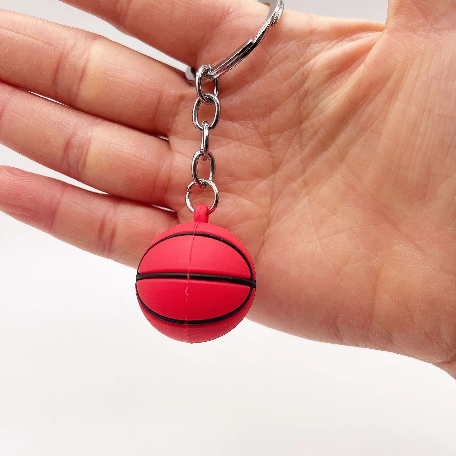 New Creative Simulation Football Keychain Pendant PVC Basketball Tennis Rugby Keychain Accessories