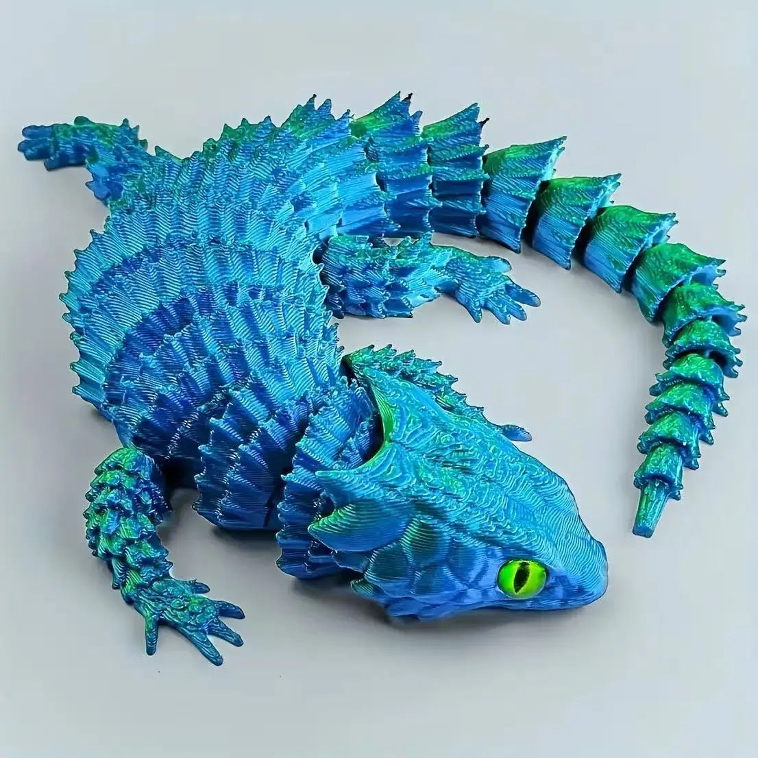 3D Printed Conjoined Lizard Statue Ornaments, Movable Cartoon, Creative Desk Plants, Rockery, Fish Tank Landscaping Decoration