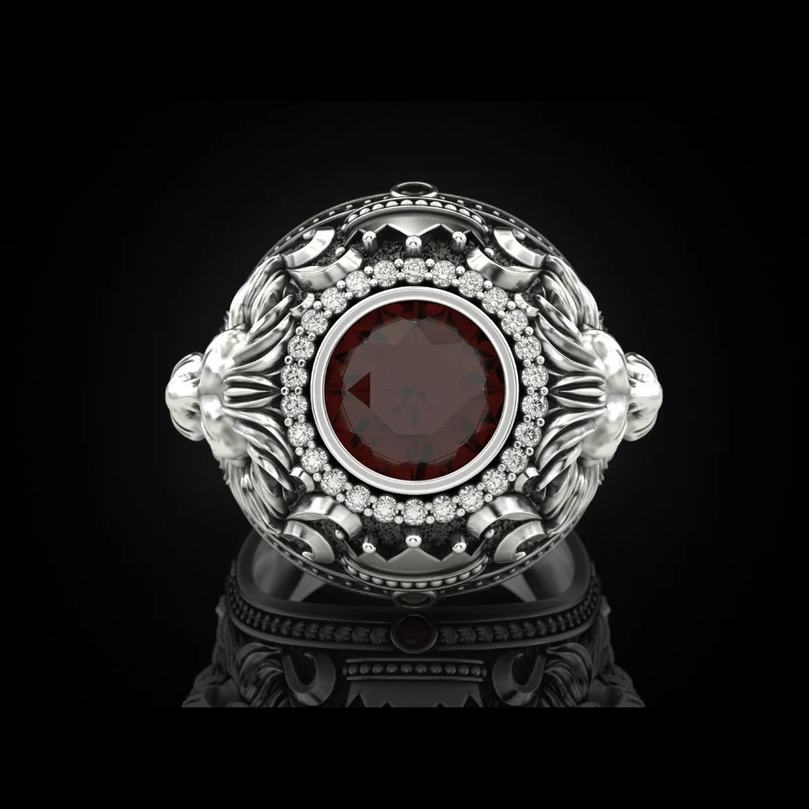 New men's rings, atmospheric fashion retro men's rings, crown lion rings, trend