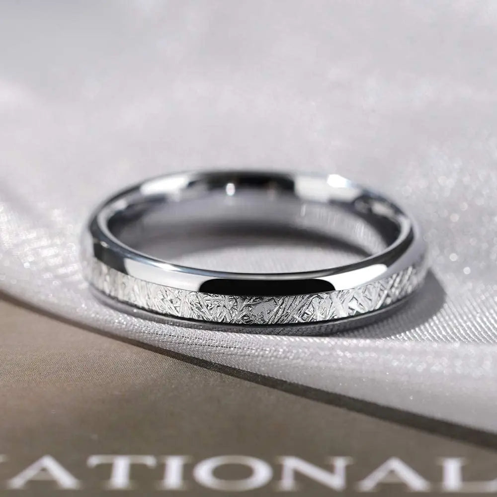 Simple Titanium Stainless Steel Rings For Men Women Koa Wood Inlay Luxury Wedding Band Engagement Rings Jewelry anillos mujer