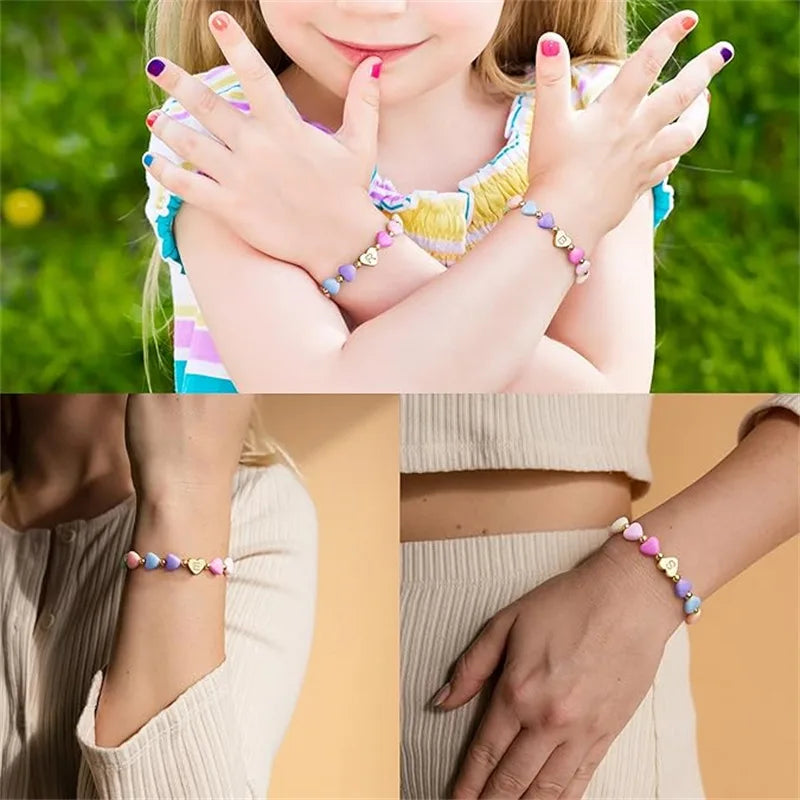 Easter Basket Stuffers for Teen Girls Kids Women,  Letter A-Z Charm Bracelet, Birthday Gifts for Ganddaughter, Sisters, Toddler