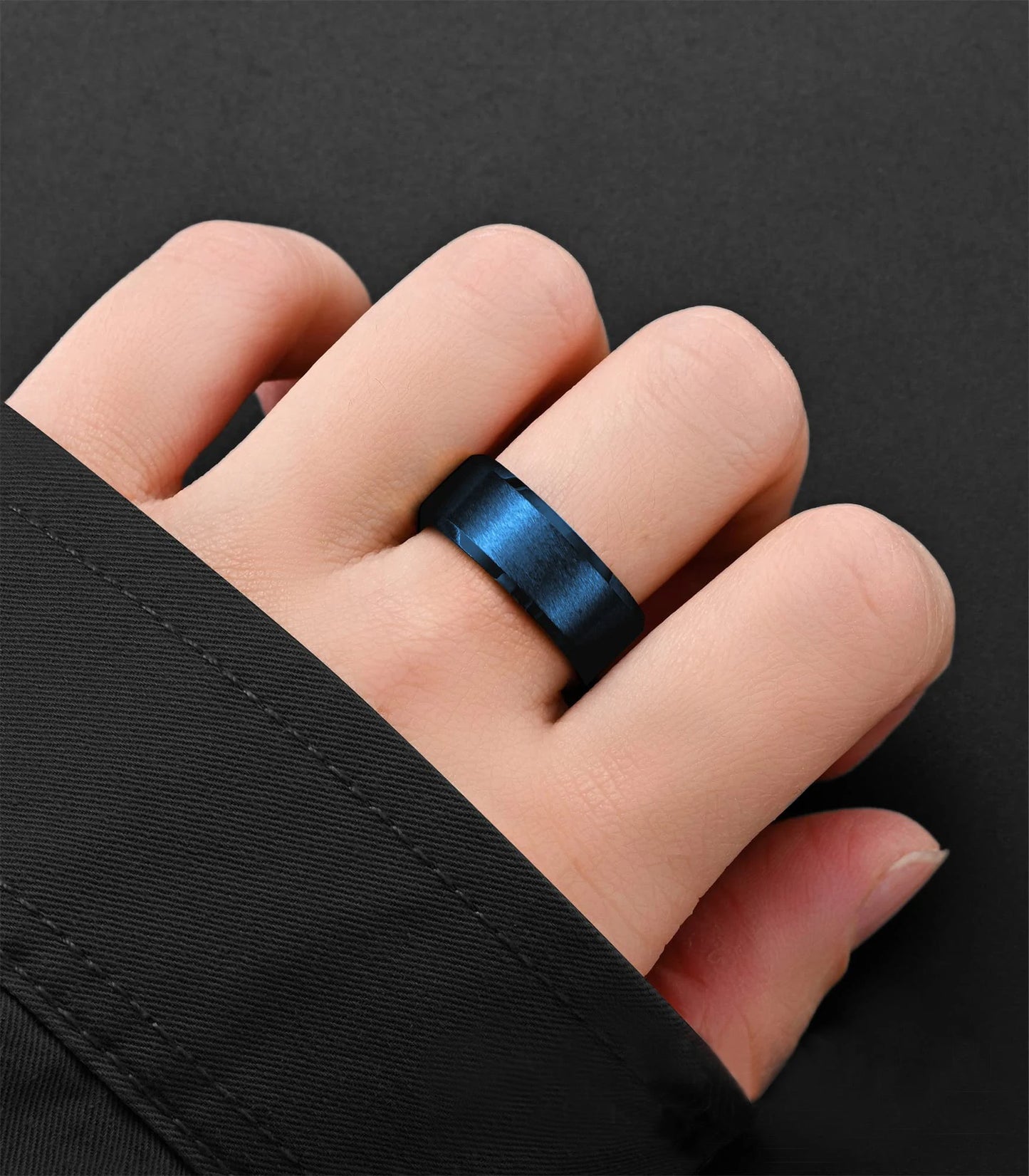 Fashion 8mm Silver Color Titanium Steel Rings For Men Women Matte Brushed Men Stainless Steel Rings Wedding Band Jewelry Gifts