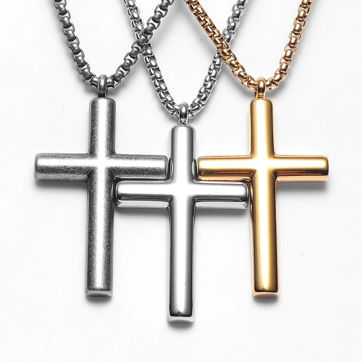 Minimalism Retro Cross Amulet Stainless Steel Men Necklaces Pendant Chain Punk Women Fashion Jewelry Gift Wholesale Dropshiping