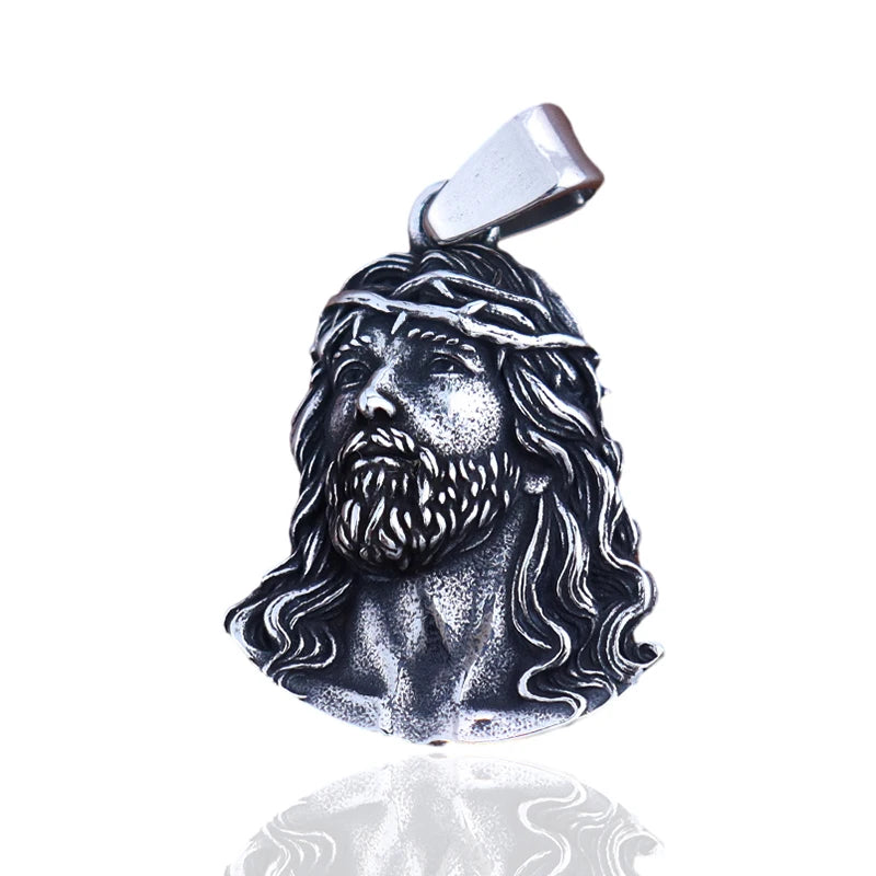 New Stainless Steel Jesus Pendant Chain for Women Fashion Catholic Crown of Thorns Necklace Amulet Jewelry Accessories