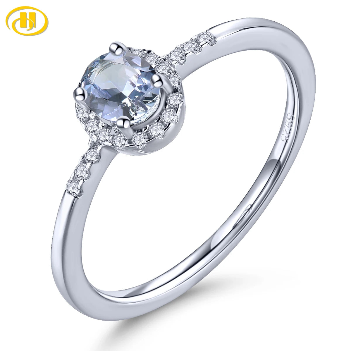 Natural Tanzanite Sterling Silver Ring Light Color 0.35 Carats Genuine Gemstone Women Daily Simple Style S925 Fine Jewelrys