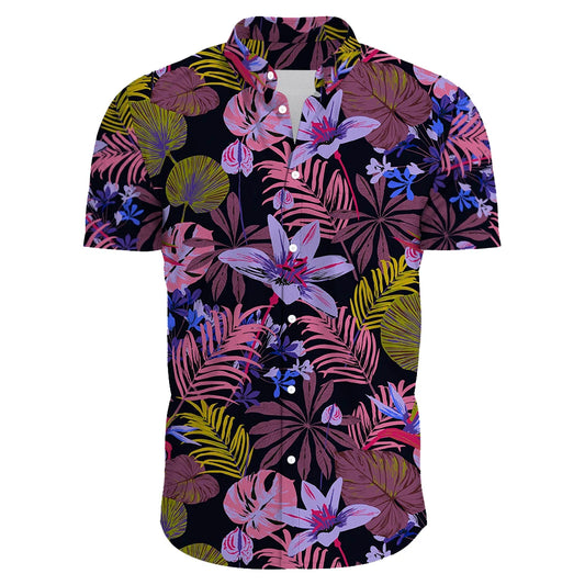 2024 Summer Men's Casual Floral Print Short Sleeve Top Hawaiian Shirt For Mens Clothes Daily New High Quality Lapel Oversized CS2024XQ1224