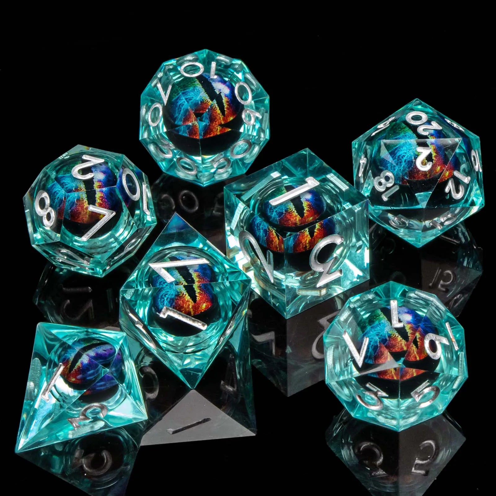 DND Eye Liquid Flow Core Resin D&D Dice Set For D and D Dungeon and Dragon Pathfinder Table Role Playing Game Polyhedral Dice AZ12