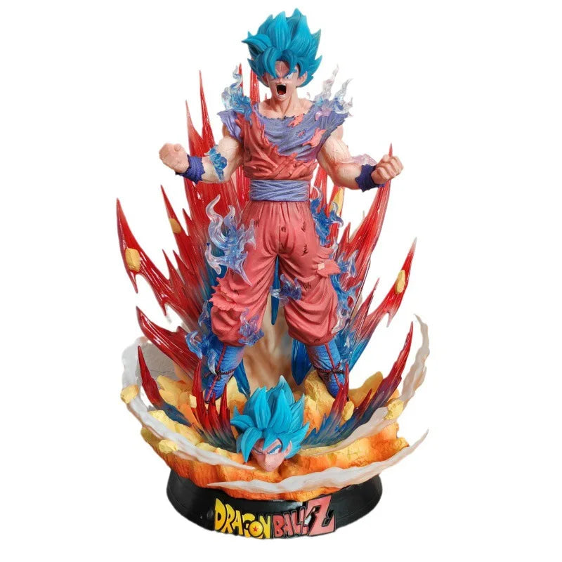 40cm Dragon Ball Anime Figure Super Saiyan God Blue Kaiouken Goku Action Figures Explosive Goku Pvc Model Statue Figurine Toys