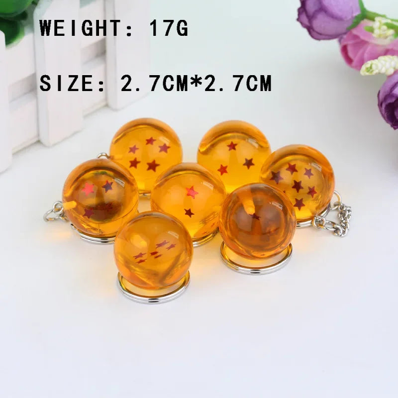 Anime Dragon Ball Series Keychain Charms Accessories 1 2 3 4 5 6 7 Star Dragon Balls Cosplay Keyring Pendant Holder Toys Gifts