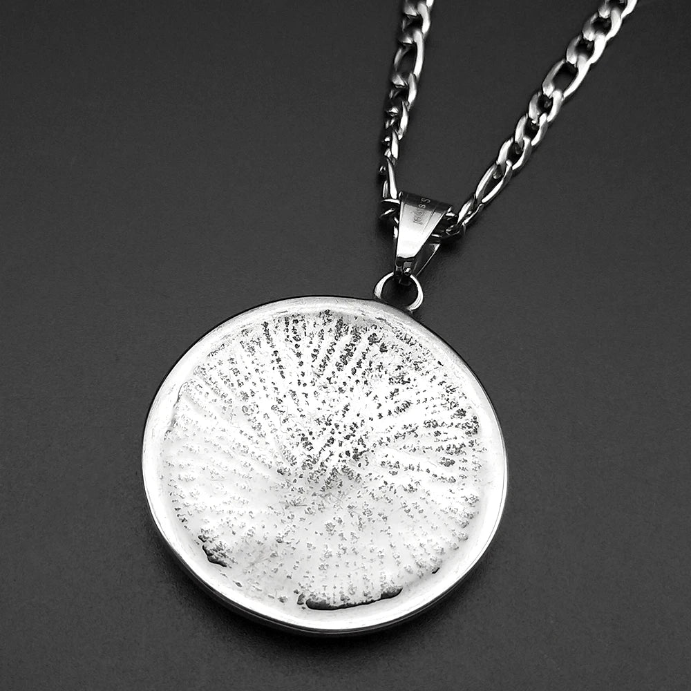 Vintage Mayan Symbol Pendant Necklace For Men Women Stainless Steel Black Ethnic Style Faith Amulet Chain Jewelry Accessories