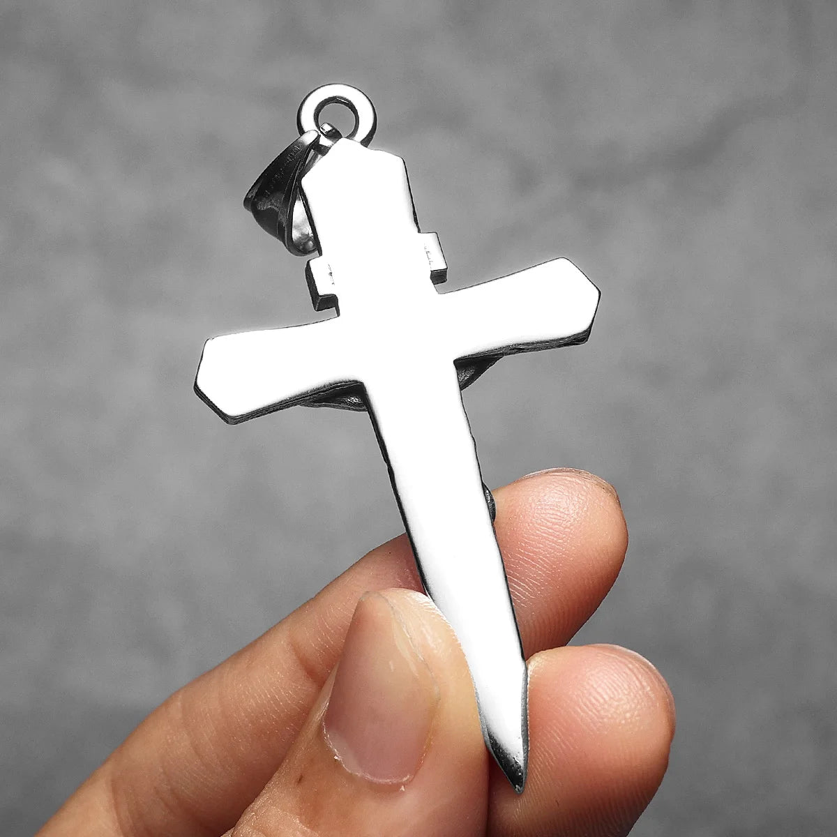 INRI Jesus Cross Exorcism Amulets Stainless Steel Men Necklaces Pendant Chain Punk For Women Fashion Jewelry Gifts Wholesale
