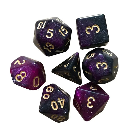 7Pc/set Multi-Sided Starry Sky Dice Set Game Dice For TRPG DND Accessories Polyhedral Dice For Board Card Game Supplies Leisure