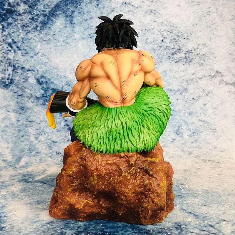 24cm Dragon Ball Super Broly Black Hair Sitting Statue Anime Action Figure GK Model Collectible Ornaments Figurine Boy Toy Gifts