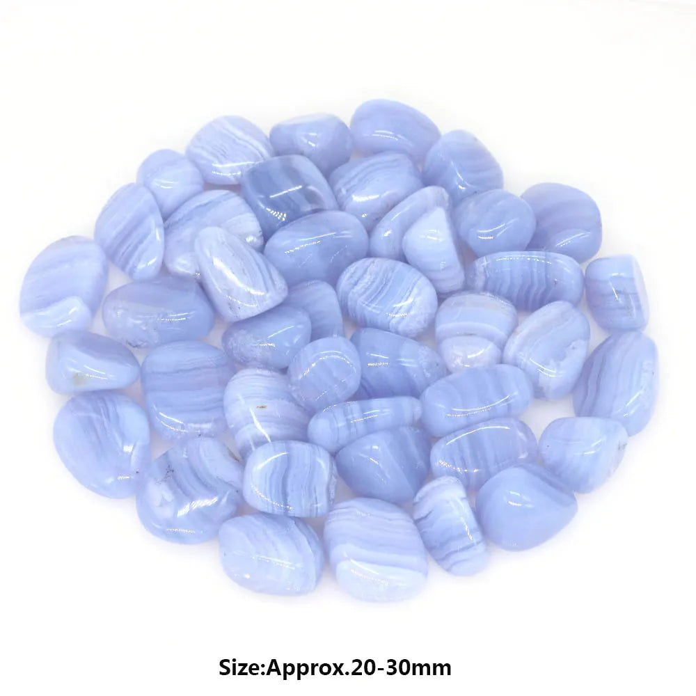 Natural Blue Lace Agate Tumbled Stones Bulk Gravel Mineral Healing Crystals Gemstone Tank Specimen Ornament Home Aquarium Decor Blue Lace Agate