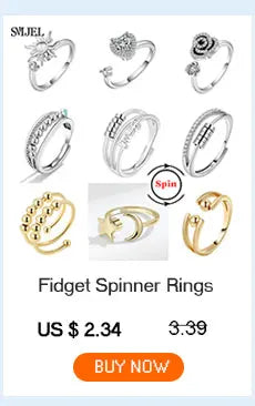 Rose Gold Stainless Steel Anxiety Ring Women Men Fidgets Spinner Rings Engagement Bands Silver Color Fashion Jewelry 8/6mm