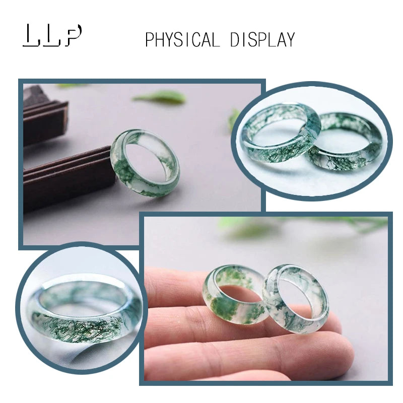 High-Quality Natural Aquatic Plant Jade Ring - Truly Jade Jewelry With Exquisite Aquatic Plant Patterns