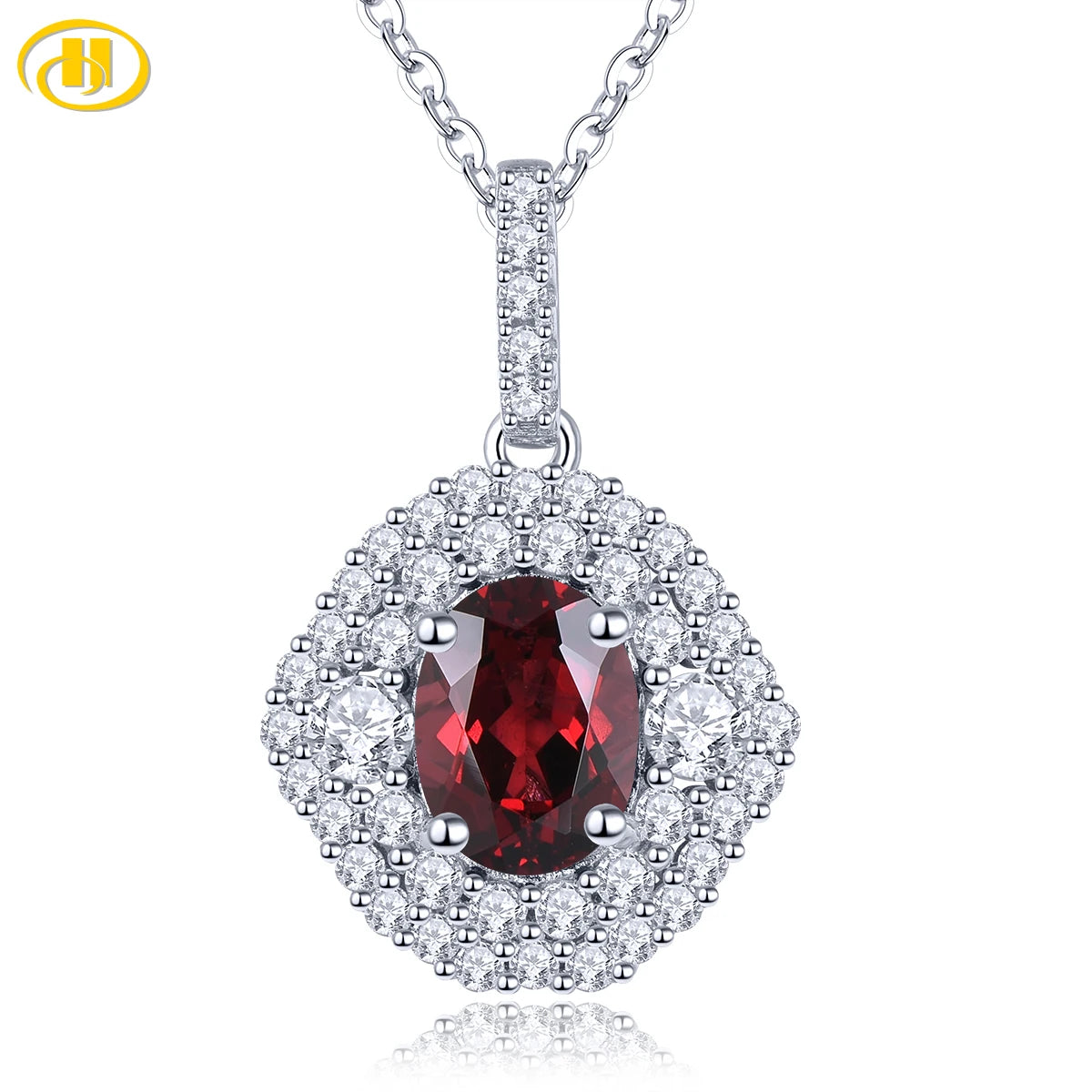 Natural Rhodolite Garnet Sterling Silver Pendant 1.4 Carats Genuine Rose Garnet Romantic Pendant Women's Favorite Birthday Gifts