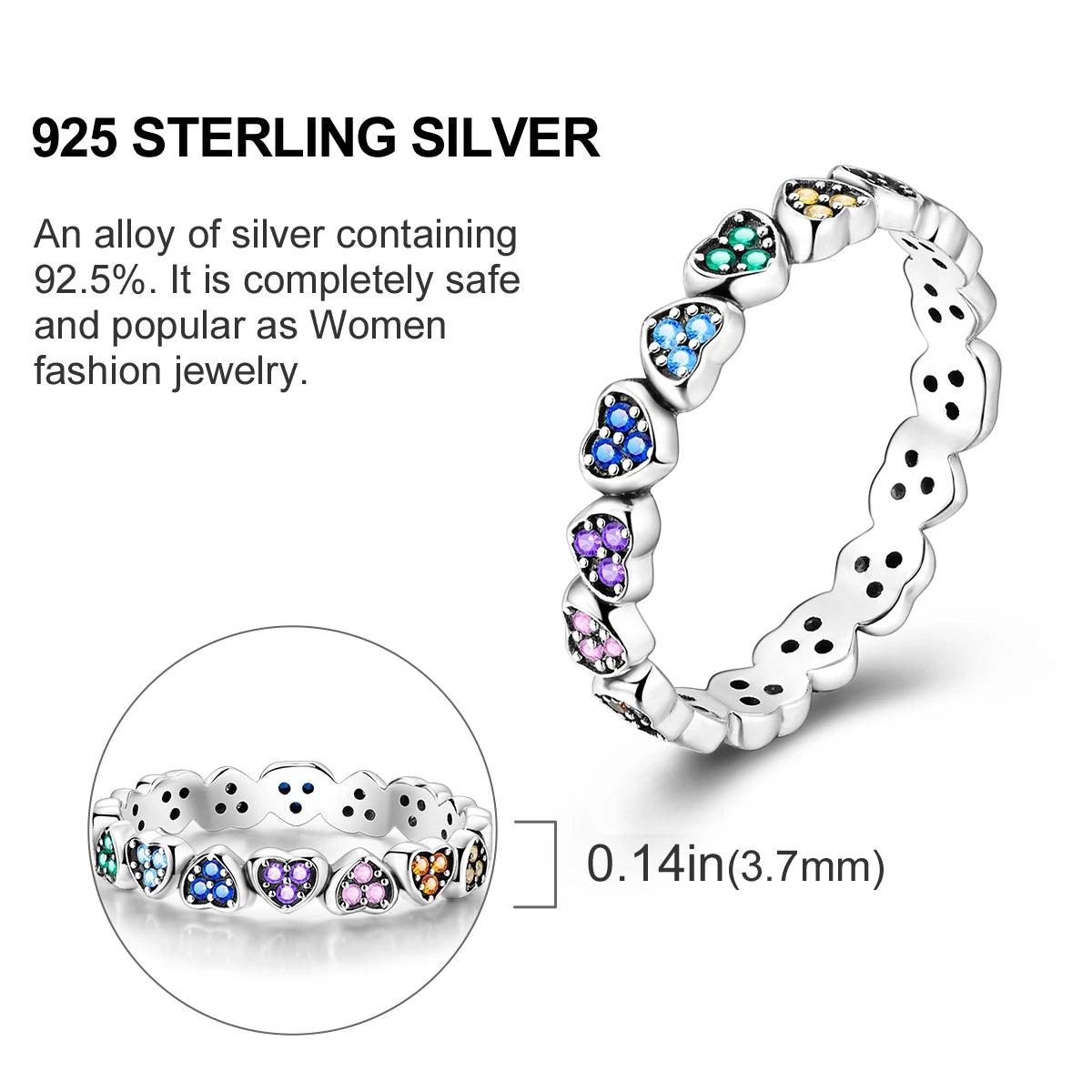 925 Sterling Silver Infinite Love Ring Original Luxury Design Zircon Finger Rings For Women High Quality Wedding Jewelry Gift