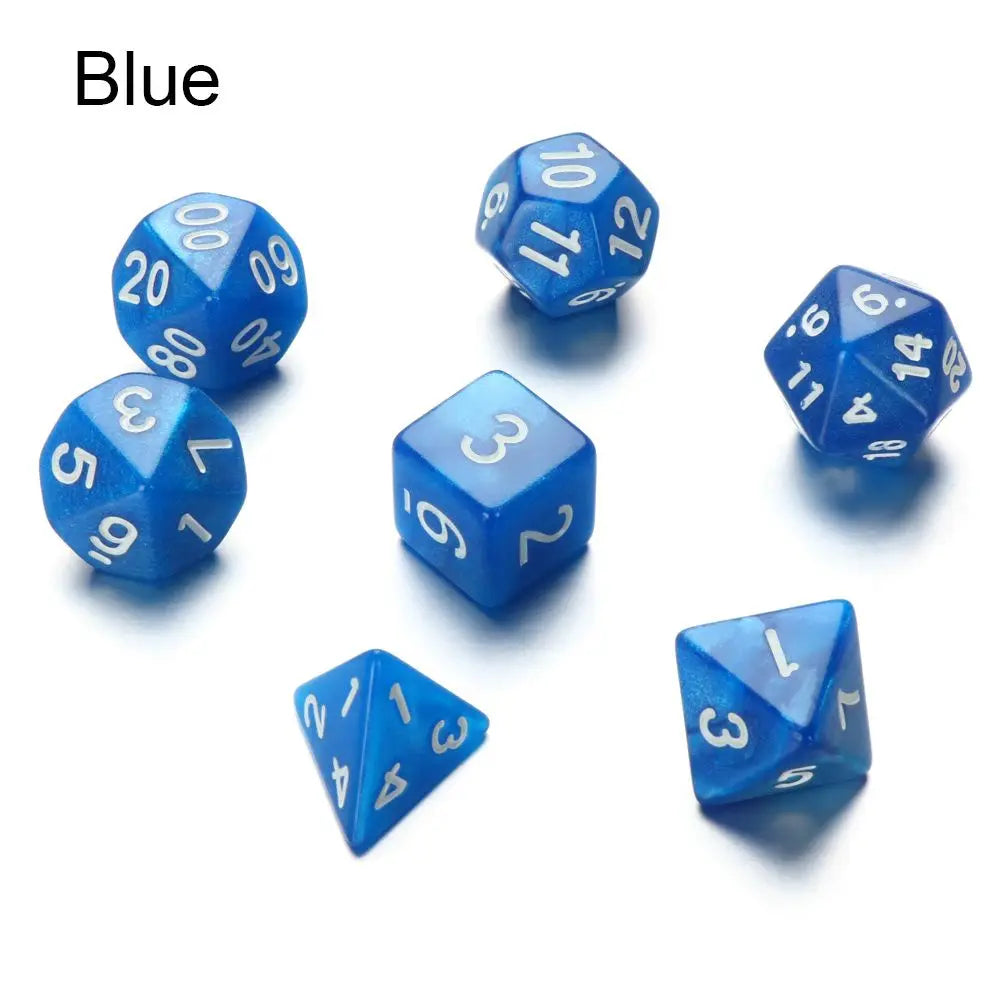 7Pcs Metal Polyhedral Dice Set Cool Metal Dices Table Games Accessory For D&d DND D6 D8 D10 D12 D20 F2 - Plastic