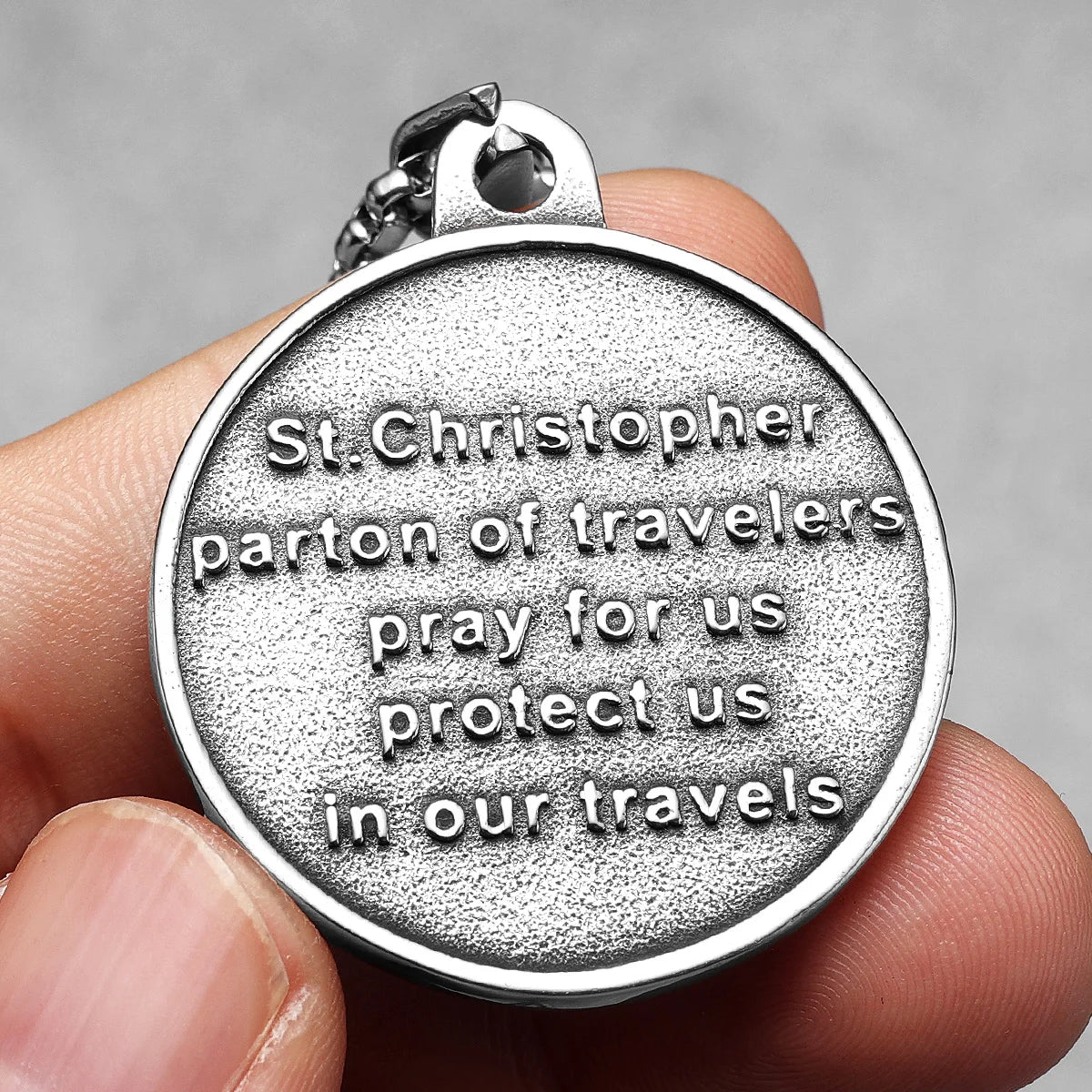 St.Christopher Exorcist Amulet Stainless Steel Men Necklaces Pendant Chain Punk For Women Fashion Jewelry Gifts Wholesale