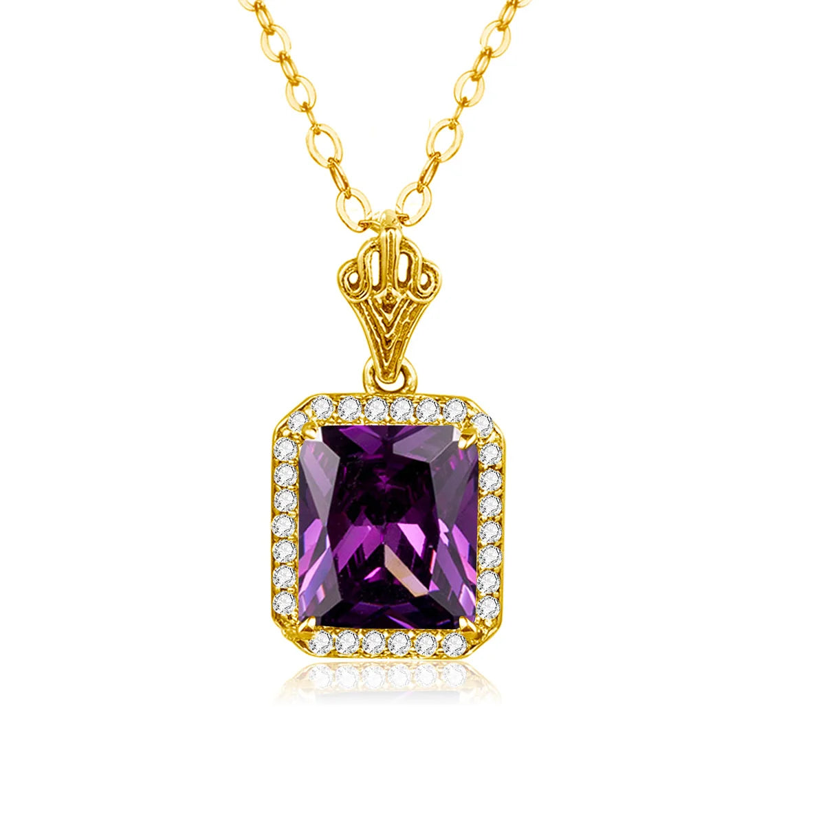 Green Emerald Pendant Necklaces For Women With Diamonds 925 Silver Jewelry Gemstone Boho Berloque Pendent Amethyst Gold