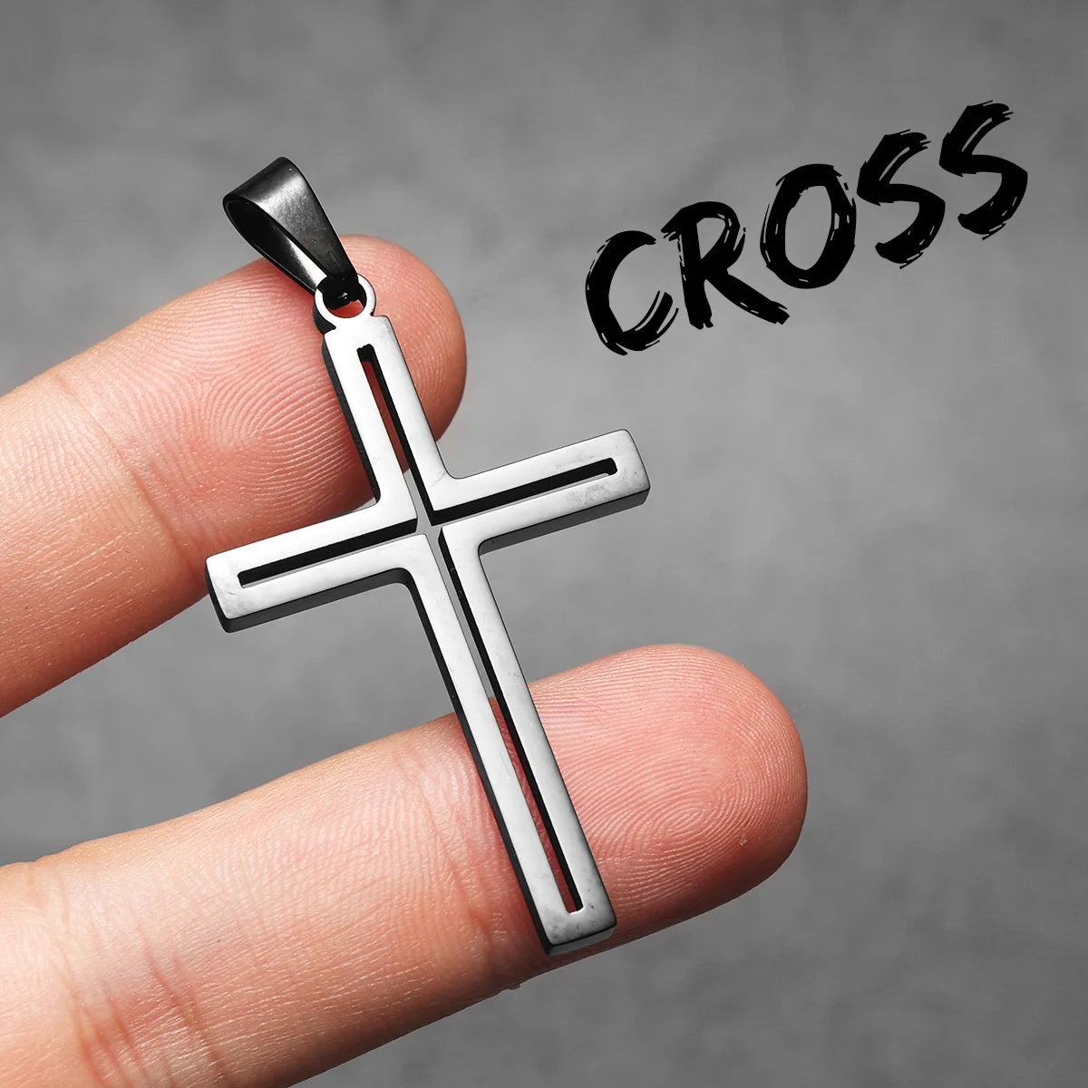 Hollow Cross Simple Amulet Stainless Steel Men Necklaces Pendant Chain Punk Women Fashion Jewelry Gifts Wholesale Dropshiping