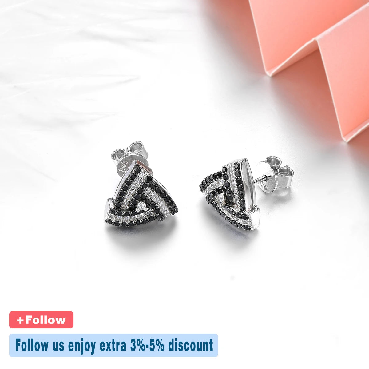 Natural Black Spinel Solid Silver S925 Stud Earring Women Classic Jewelrys Style Top Quality Christmas New Year Gift