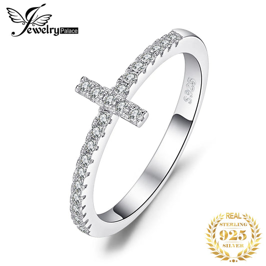 JewelryPalace 5A CZ Cross&Multiple Classic designs 925 Sterling silver Wedding Engagement Ring for Woman Fashion Fine Jewelry