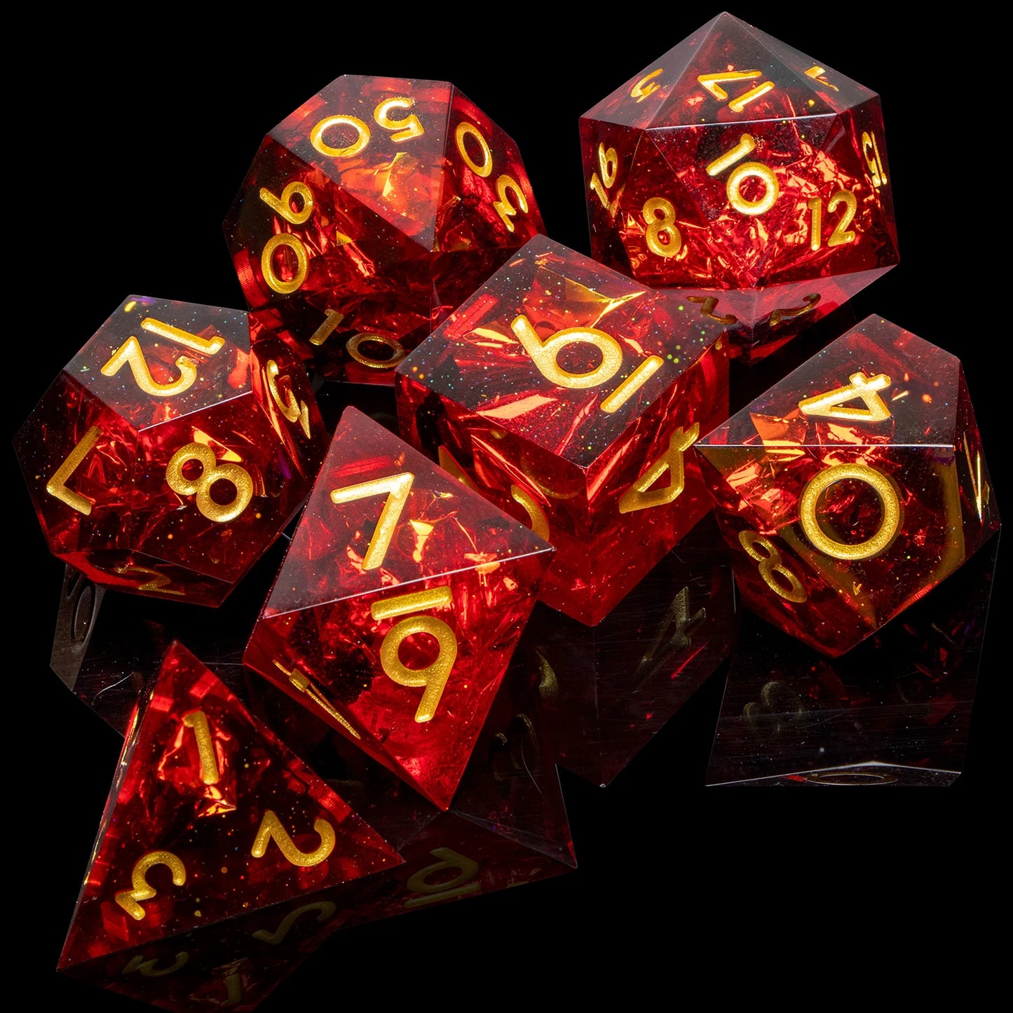 Dnd Sharp Edge Flower Handmade D20 RPG Polyhedral D and D Resin Dice Set For Dungeon and Dragon Pathfinder D6 Table Role Playing SZ-07