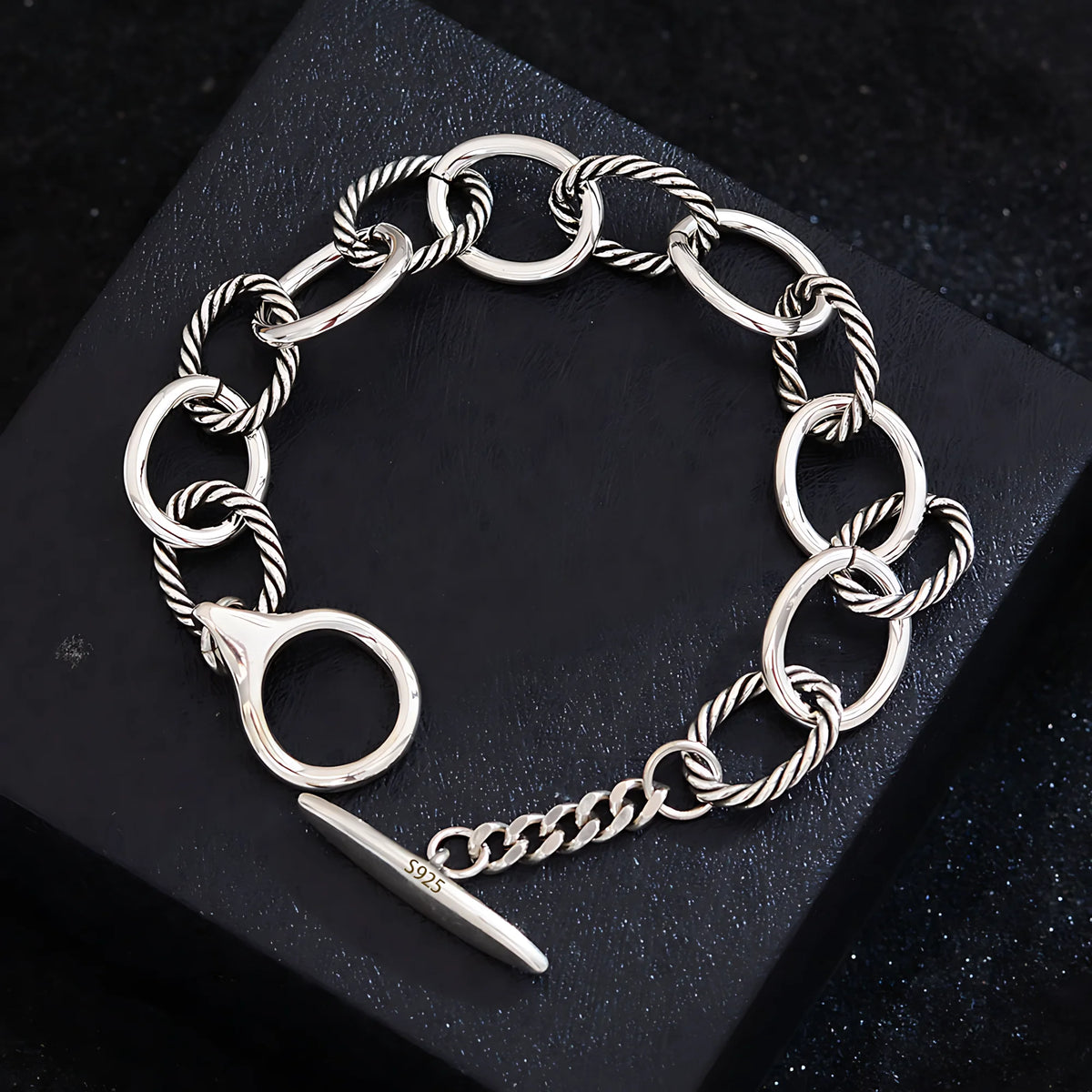 VENTFILLE 925 Sterling Silver Geometry Irregular Bracelet For Women Minimalist Niche Aesthetic Versatile