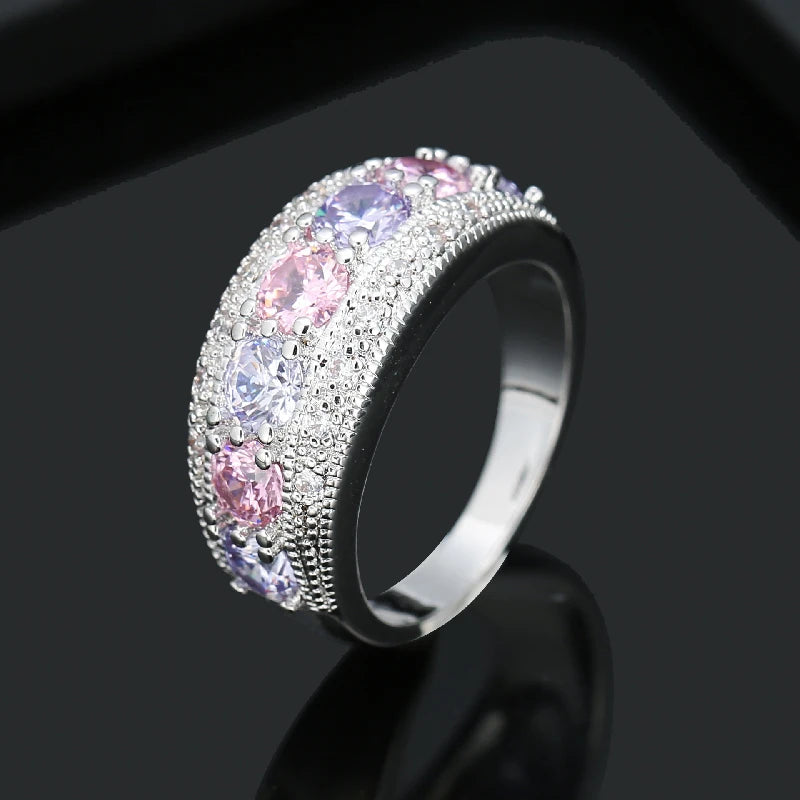 Luxury Jewelry Rings with Zircon Gemstone 925 Silver Accessories Finger Ring for Women Wedding Engagement Promise Party Gifts