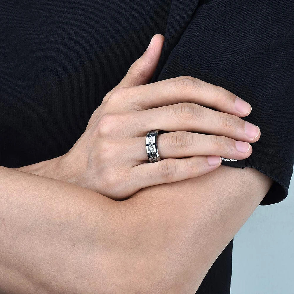 Fashion 8mm Silver Color Titanium Steel Rings For Men Women Matte Brushed Men Stainless Steel Rings Wedding Band Jewelry Gifts