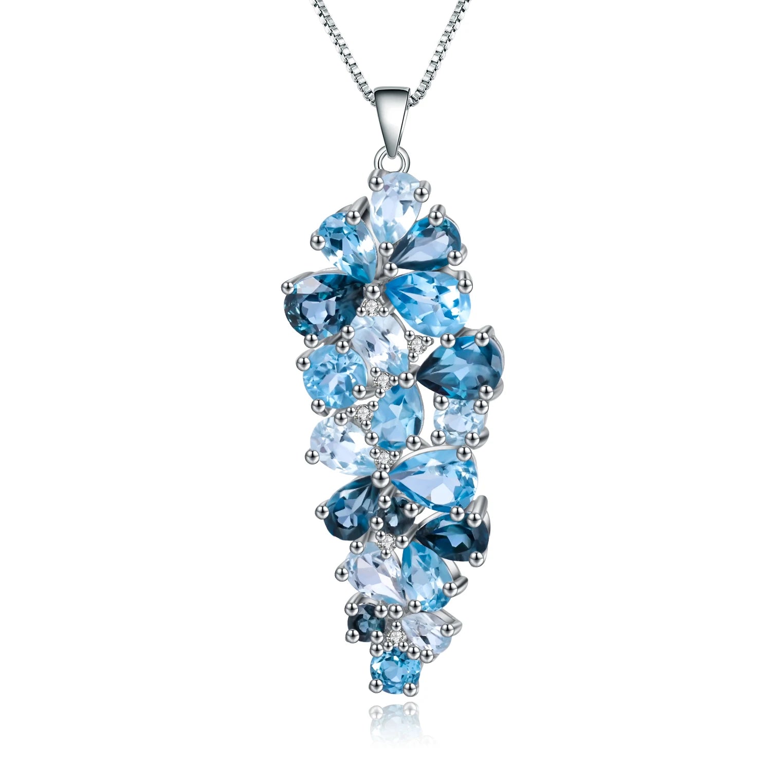 GEM'S BALLET London Blue Topaz Swiss Blue Topaz Sky Blue Topaz Mix Gemstone Pendants For Women Gift Luxury Jewelry Accessories MIX CHINA