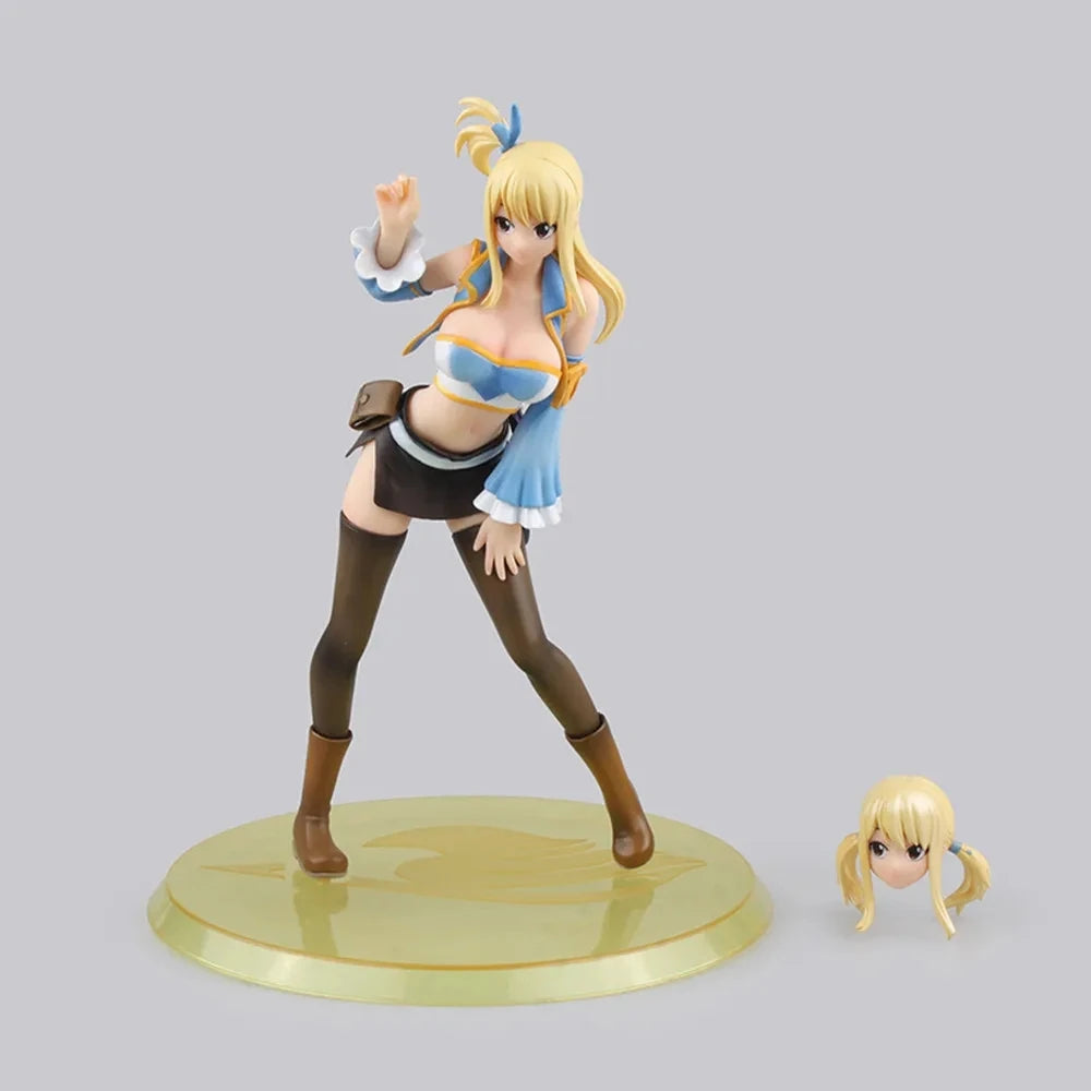 Anime Sexy Girls Figure Fairy Tail Lucy Heartfilia 1/8 Scale Natsu Dragneel PVC Action Figure Collectible Model Adult Toys Doll 21cm with box CHINA