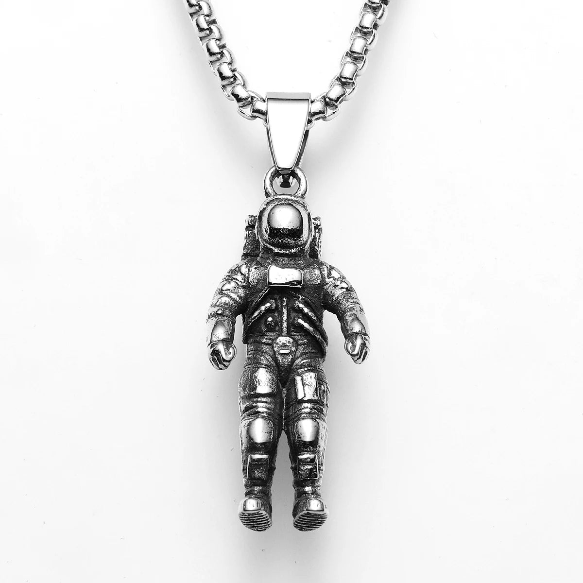 Astronaut Spaceman Stainless Steel Man Necklaces Pendant Chain Retro Punk Women Fashion Jewelry Gifts Wholesale Dropshiping