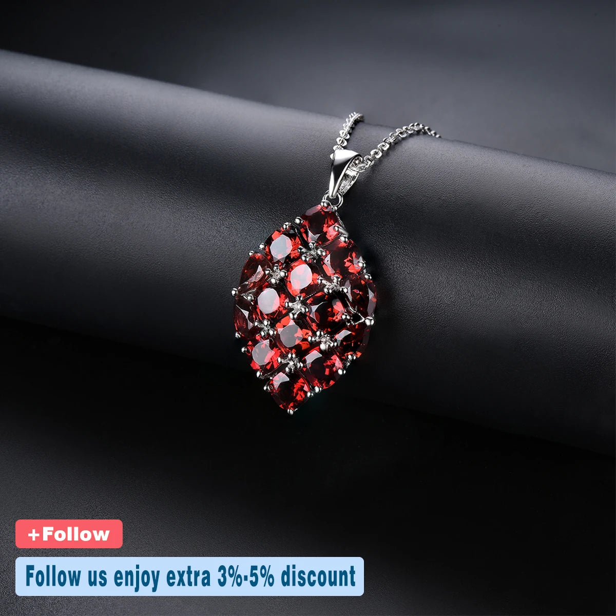 Natural Red Garnet Silver Pendants for Women S925 Jewelry 8.7 Carats Natural Garnet Romantic Design for Women Christmas Gifts