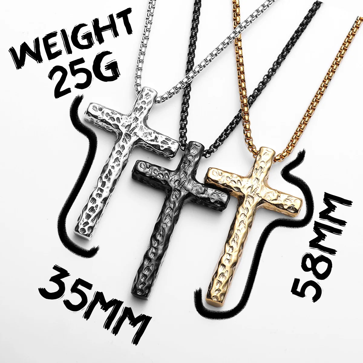 Texture Retro Cross Amulet Stainless Steel Men Necklaces Pendant Chain Punk For Women Fashion Jewelry Gift Wholesale Dropshiping