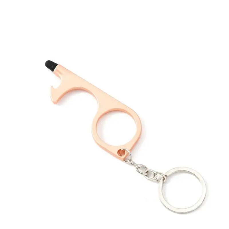 Multifunctional Hand Tool Edc metal Keychain Door Opener No Touch Hygiene Hand Antimicrobial Key 7