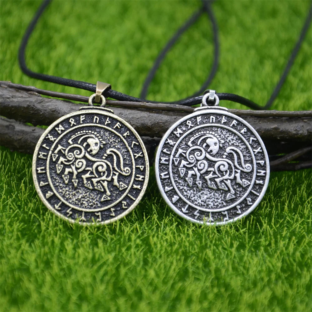 Nostalgia Sleipnir Thor Loki Asgard Horse Norse Runes Viking Jewelry Pendant Punk Necklace God Odin Amulet Talisman For Men